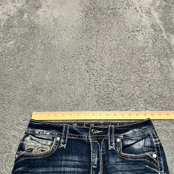 Rock Revival Jeans Womens 27 (31x31) Lilas Easy Skinny Blue Bling Western - Picture 11 of 11